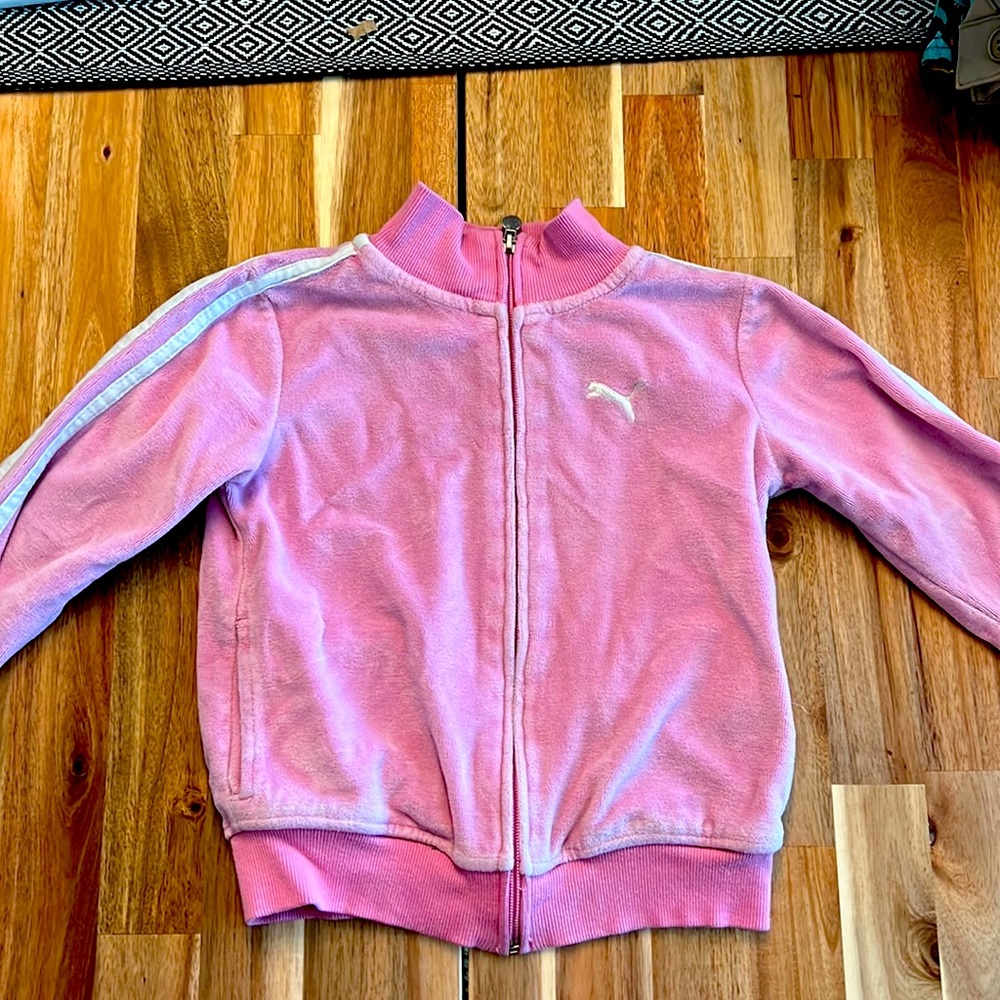 Velour pink puma jacket girls